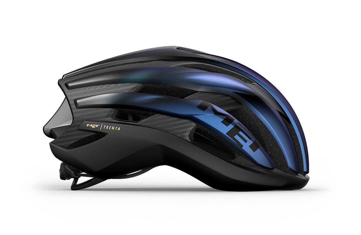 Casco de Bicicleta Met Trenta 3K Carbon Mips CE Blue Iridescent Matt