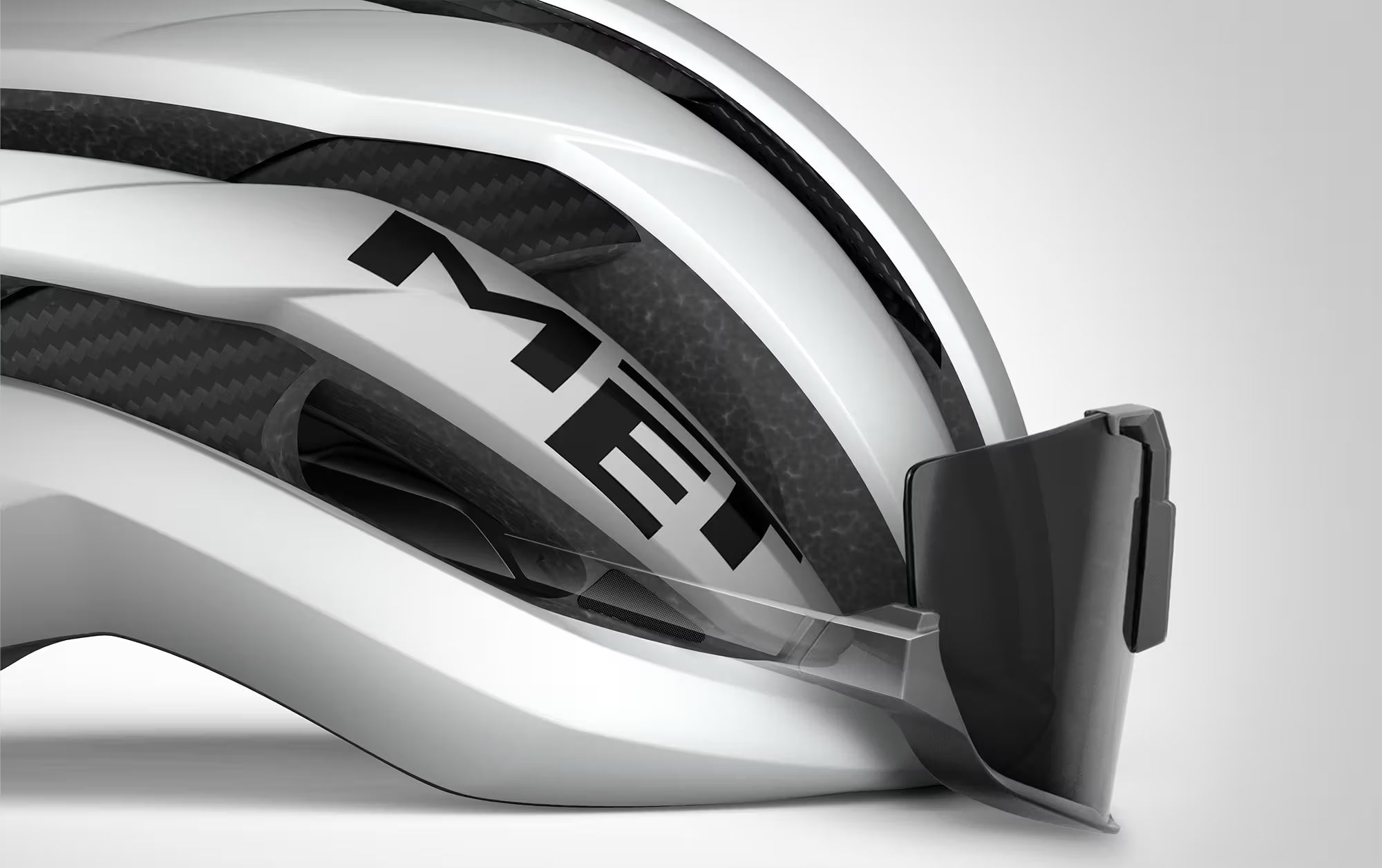 Casco de Bicicleta Met Trenta 3K Carbon Mips Ce White Silver Matt