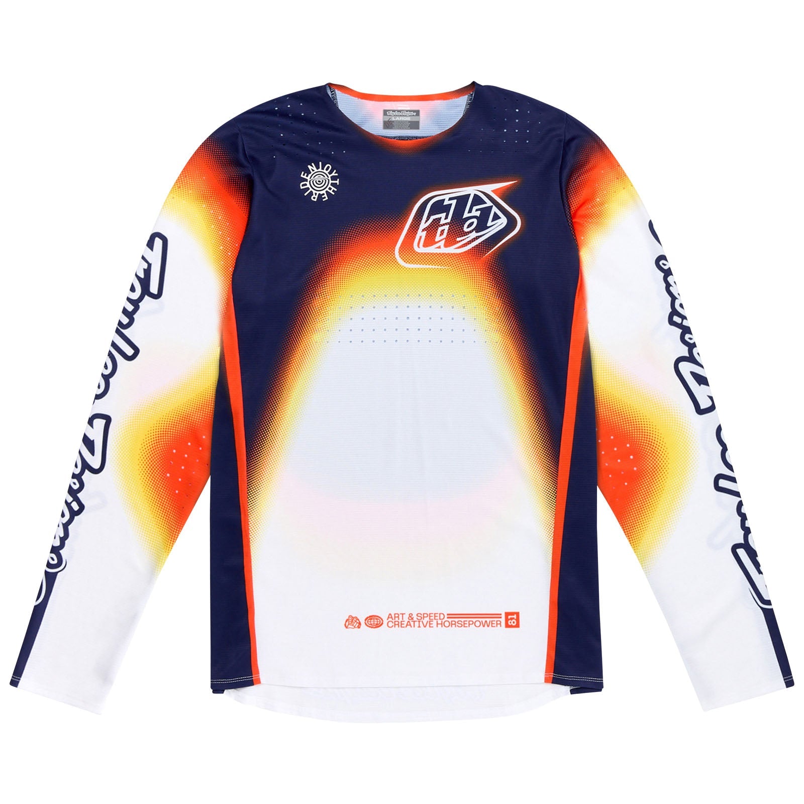 Troy Lee Designs Polera de Moto SE Pro Array Infra Blanca / Navy