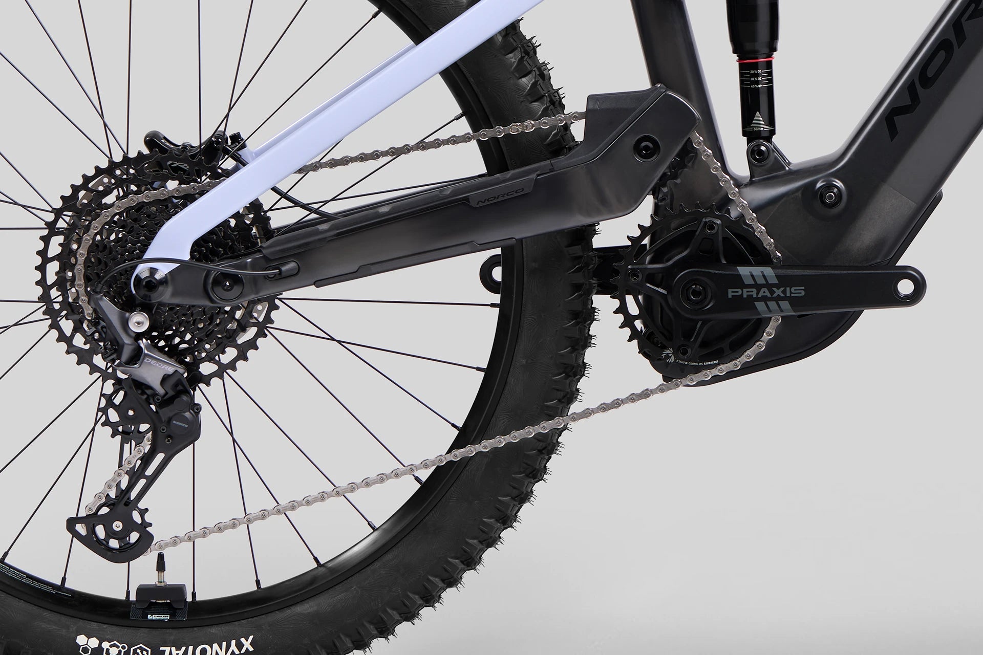 Bicicleta Eléctrica Norco Sight VLT CX C3 Mullet 150mm  Raw Black / Ice White