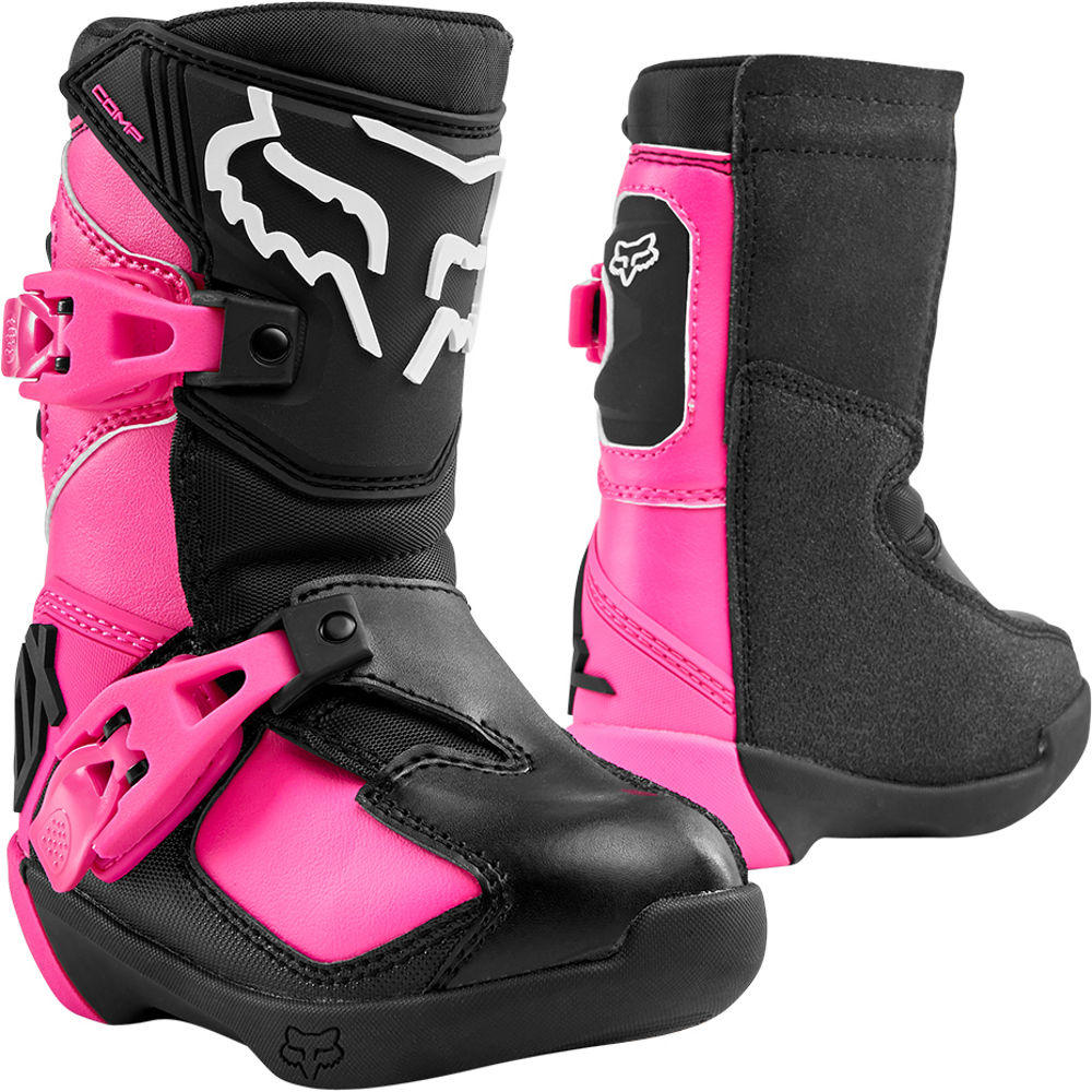 FOX Botas Moto Infantil Comp K Negro/Rosado - Rideshop