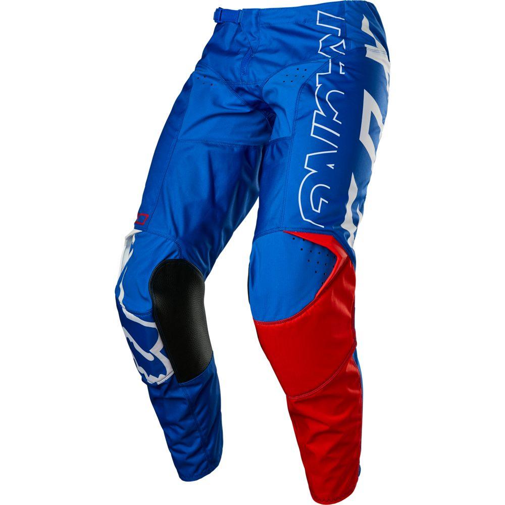 Pantalon Moto Niño 180 Skew Blanco/Rojo/Azul Fox
