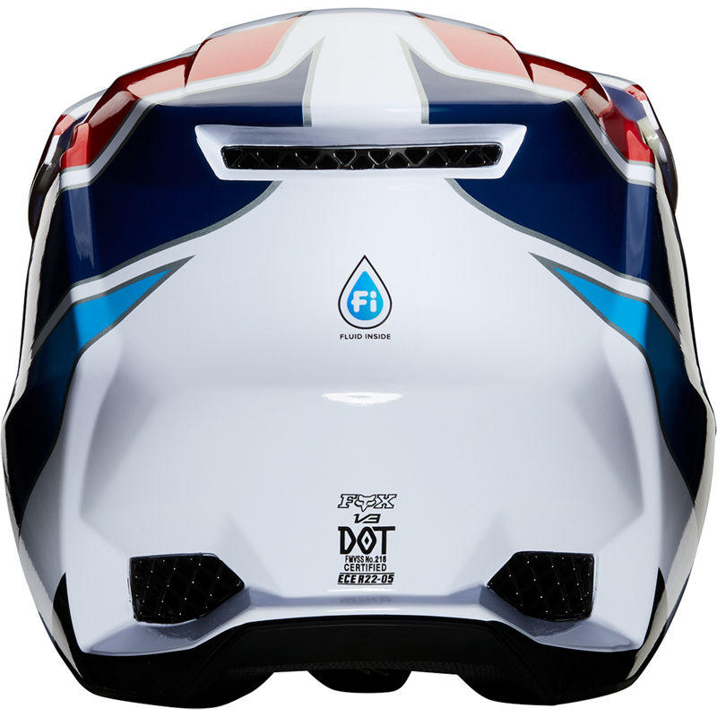 Casco Moto V3 Durven Blanco/Rojo/Azul Fox
