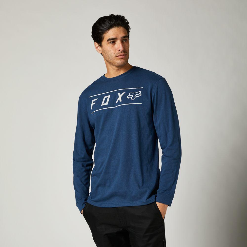 Polera Lifestyle Manga Larga Pinnacle Sleeve Azul Fox