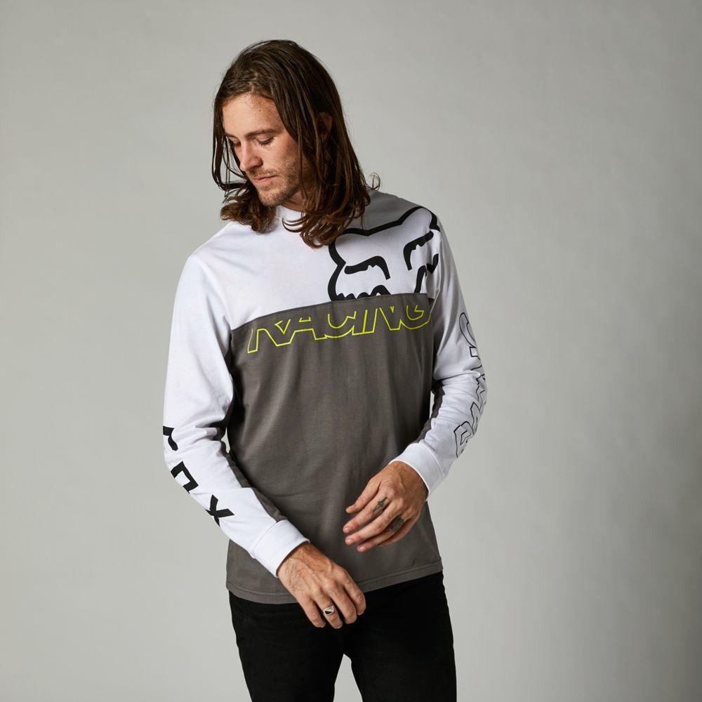 Polera Lifestyle Manga Larga Skew Blanco Fox