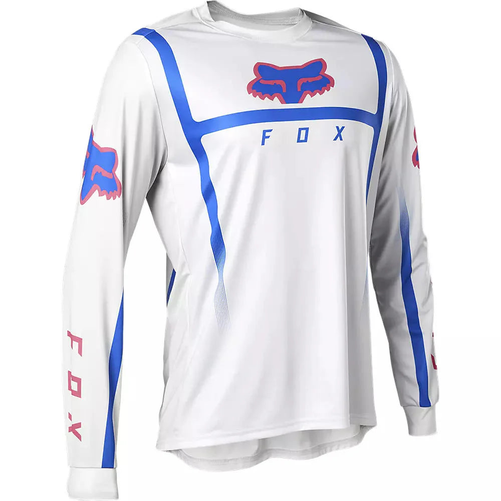 Polera Bicicleta Fox Ranger Race Spec Manga Larga Blanco/Gris
