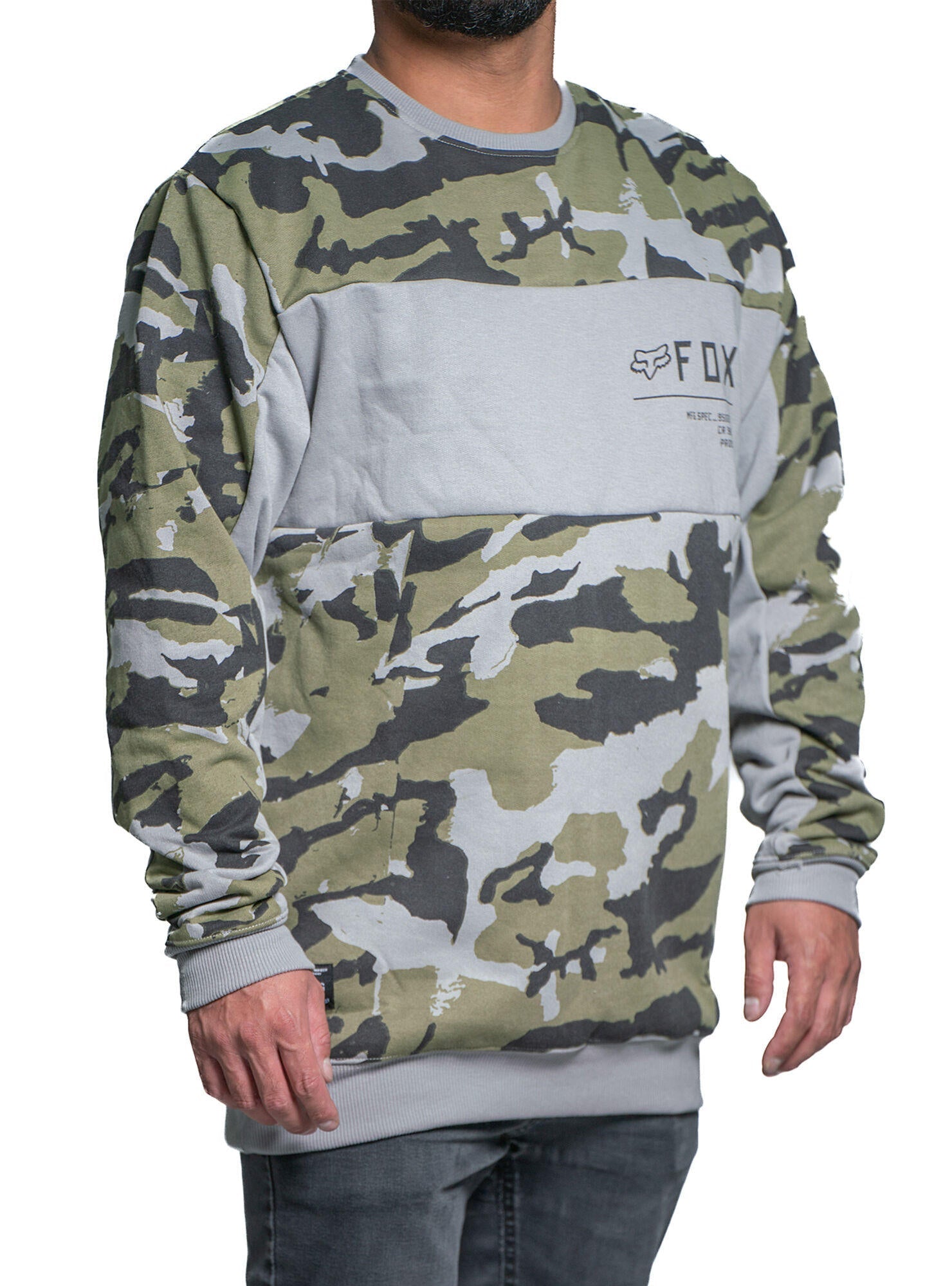 Poleron Lifestyle Refract Crew Negro Fox