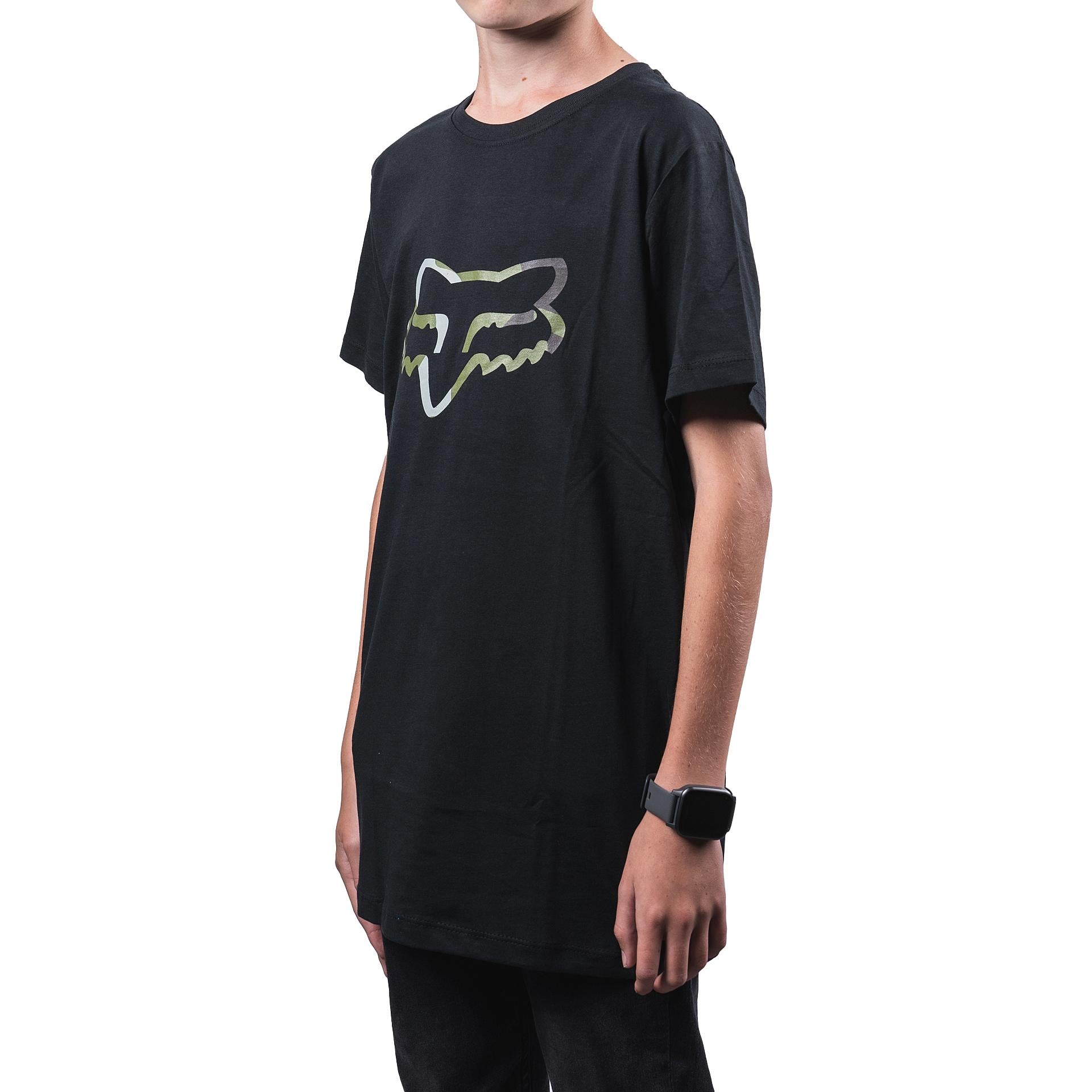 Polera Lifestyle Niño Legacy Head Camo Negro Fox