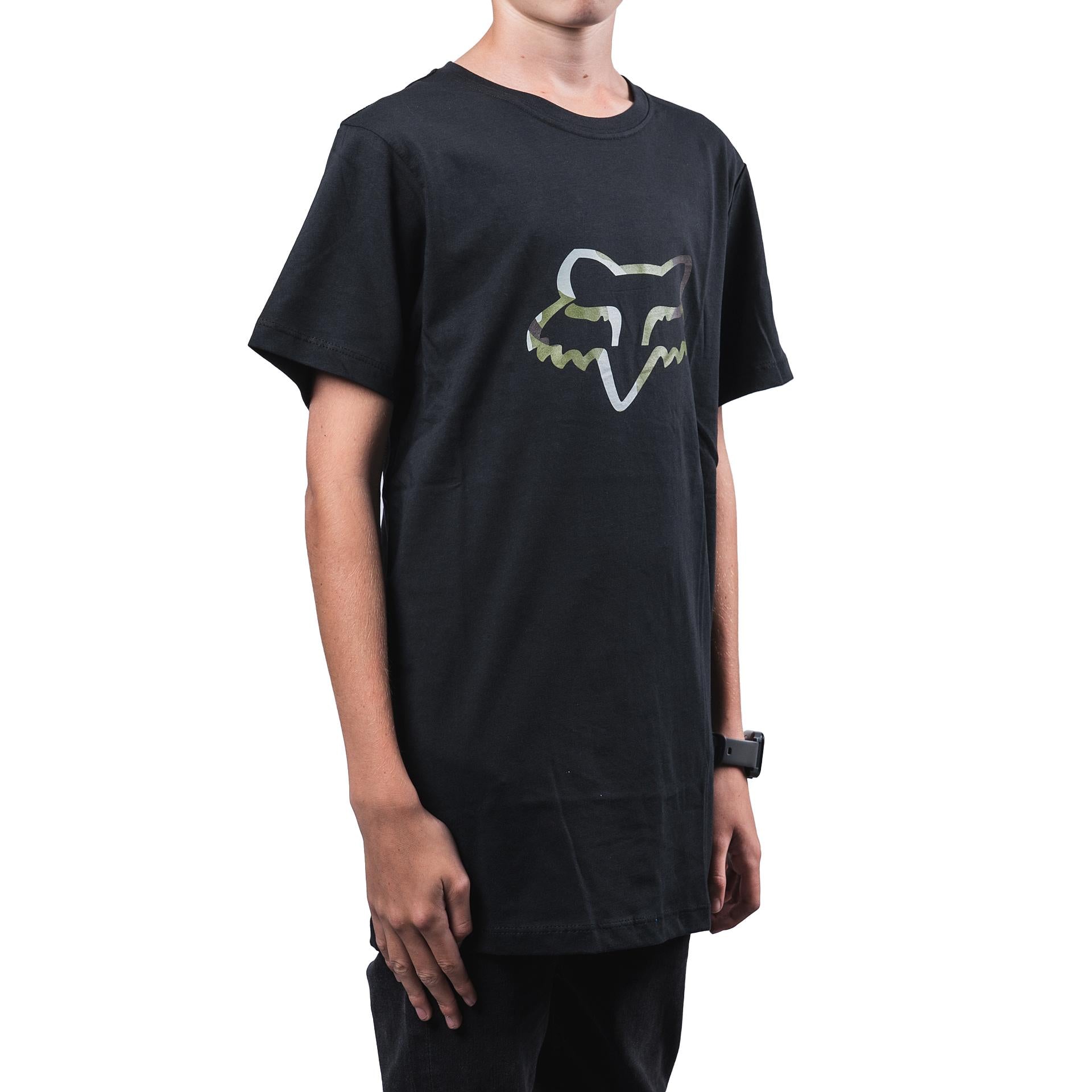 Polera Lifestyle Niño Legacy Head Camo Negro Fox