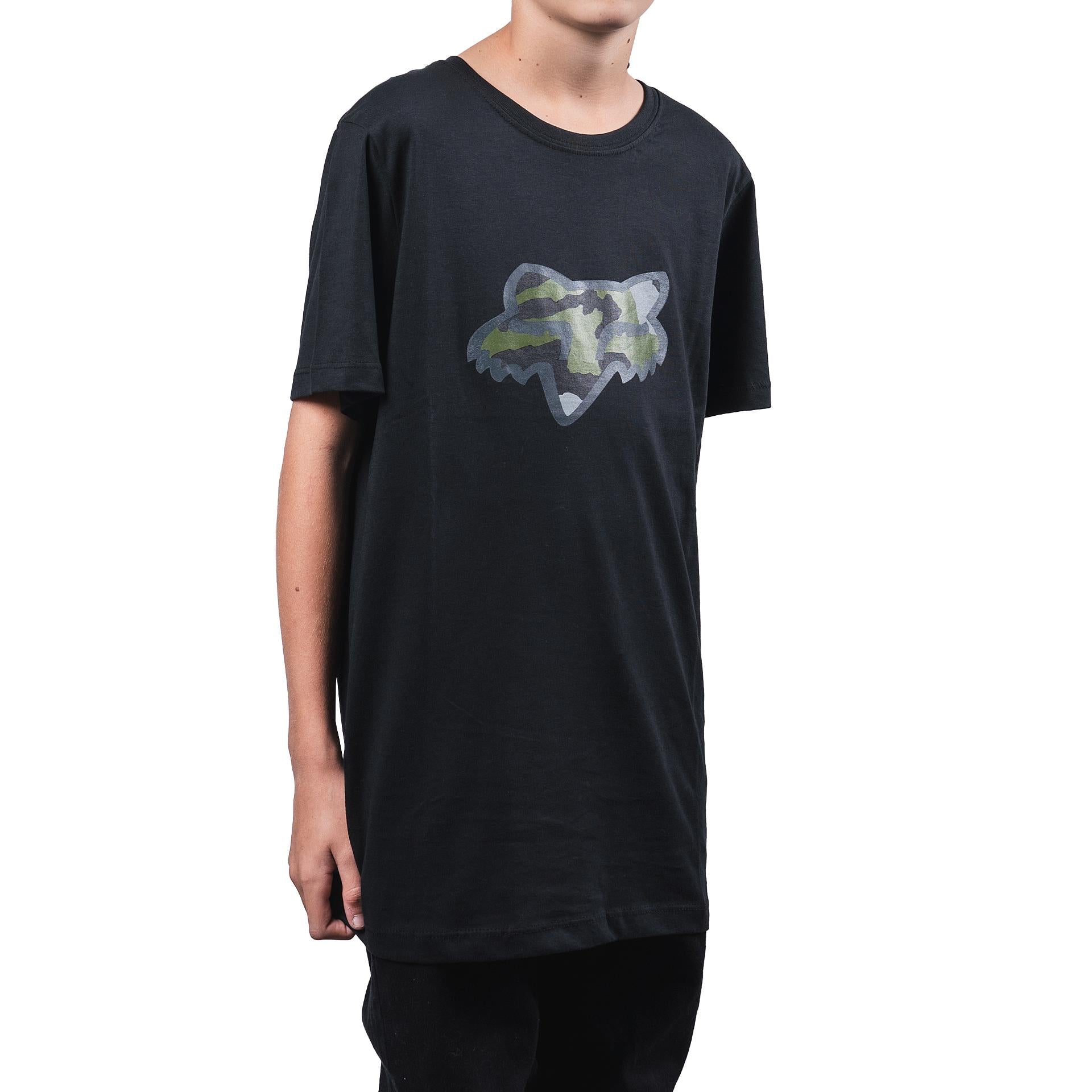 Polera Lifestyle Niño Predator SS Camo Negro Fox