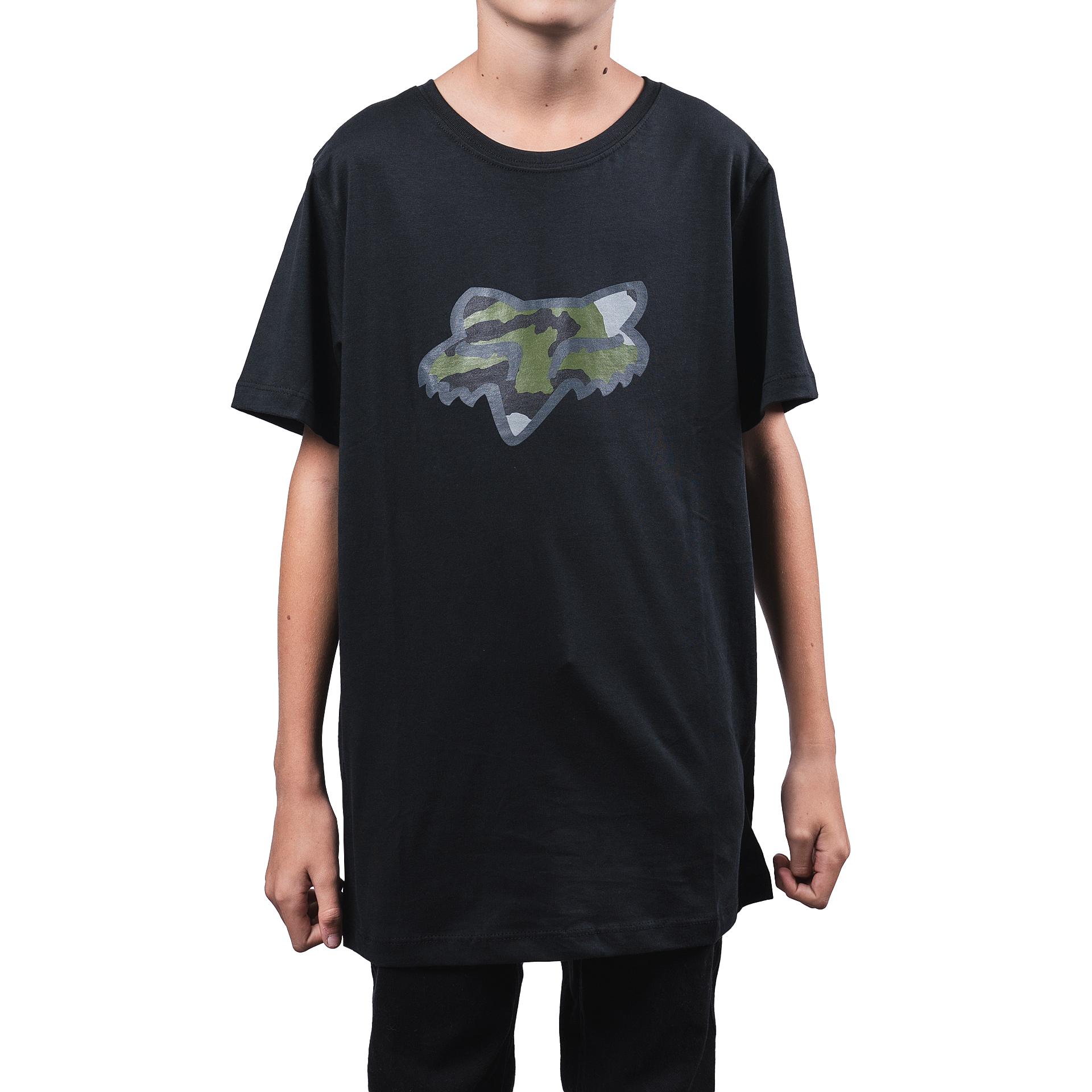 Polera Lifestyle Niño Predator SS Camo Negro Fox