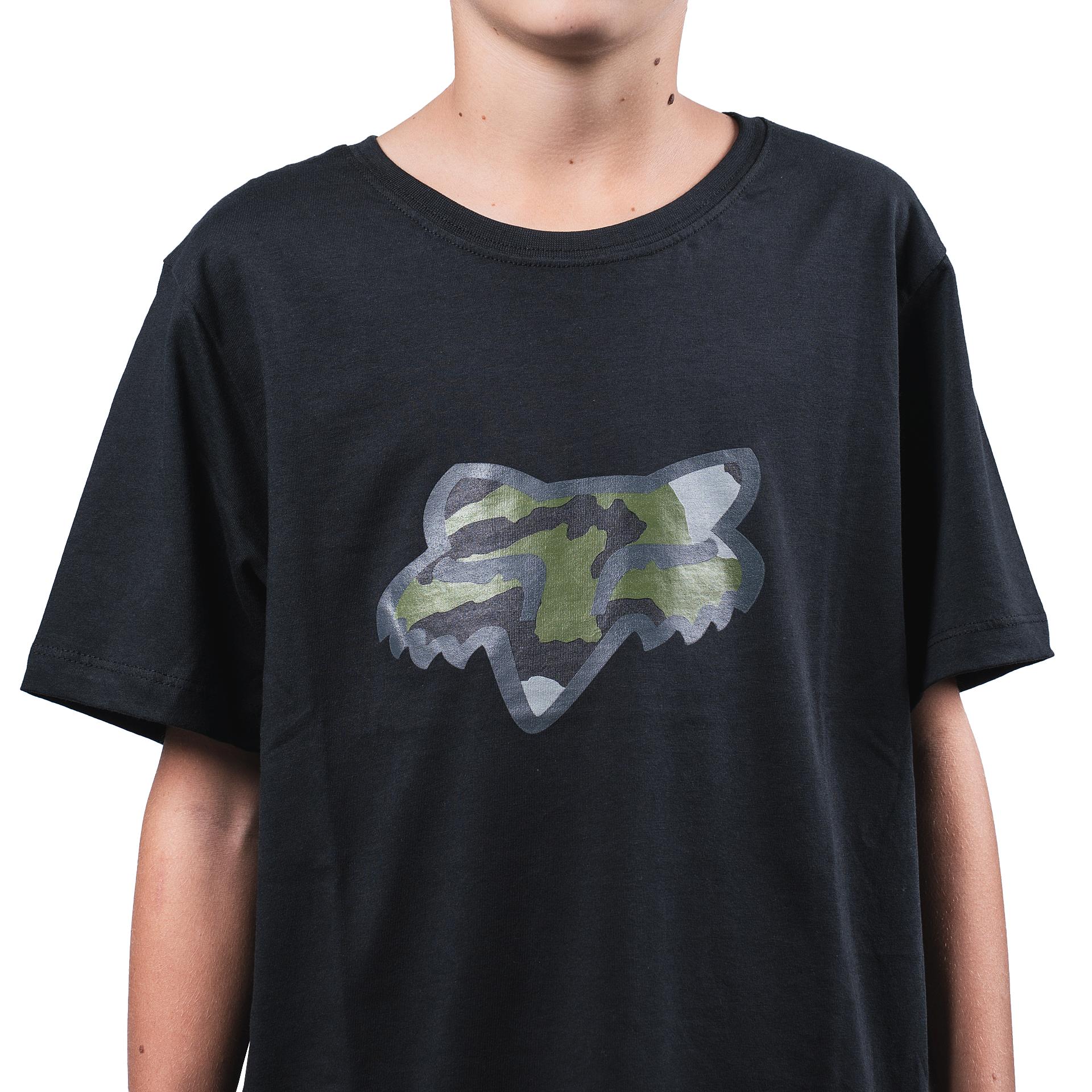 Polera Lifestyle Niño Predator SS Camo Negro Fox
