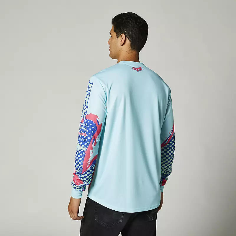 Polera Lifestyle Brushed Celeste/Rojo/Azul Fox