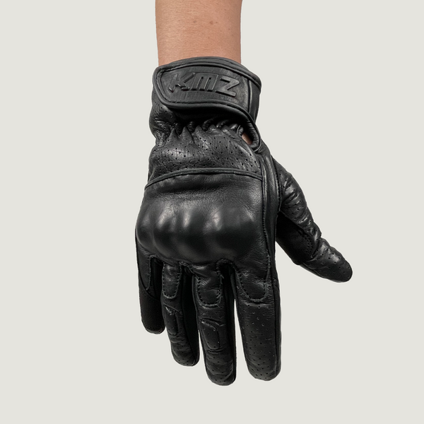 Guantes Moto Calle Cuero Negro