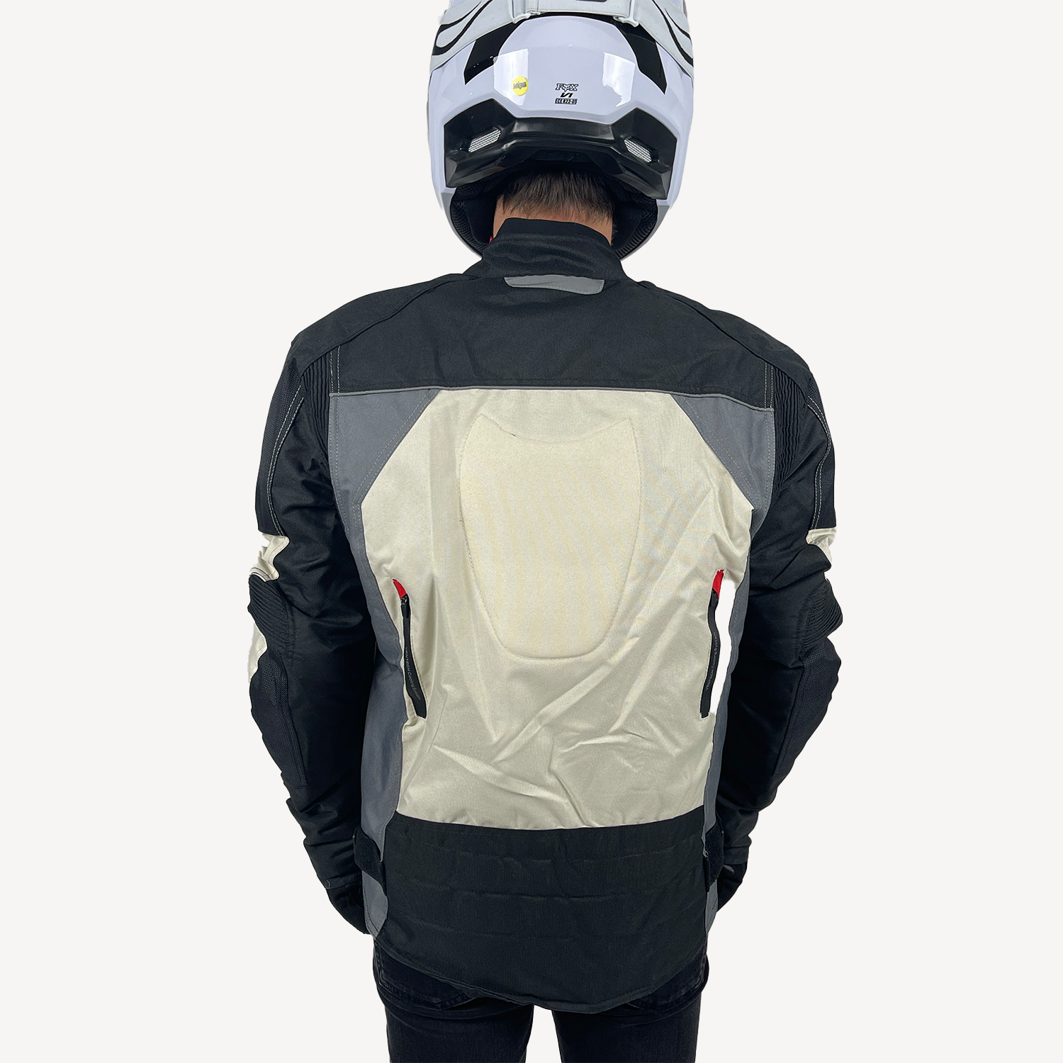 Chaqueta Moto Calle KMZ Reikon Gris/Rojo