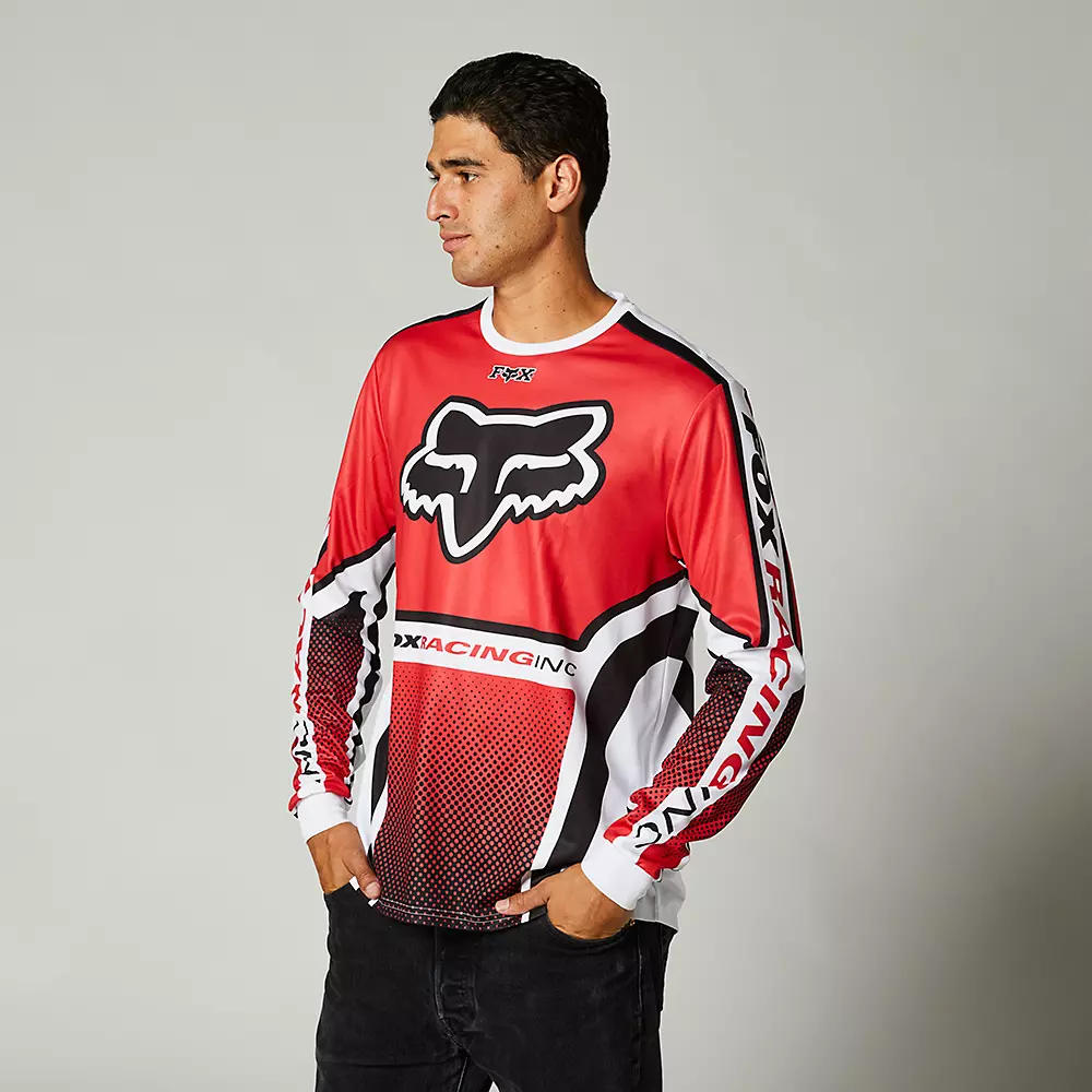 Polera Lifestyle Manga Larga Octaine Rojo Fox