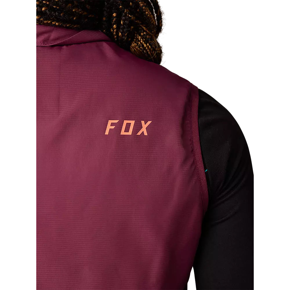 Chaqueta Bicicleta Ranger Wind Sin Mangas Burdeo Fox - Rideshop