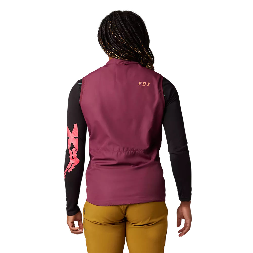 Chaqueta Bicicleta Ranger Wind Sin Mangas Burdeo Fox - Rideshop