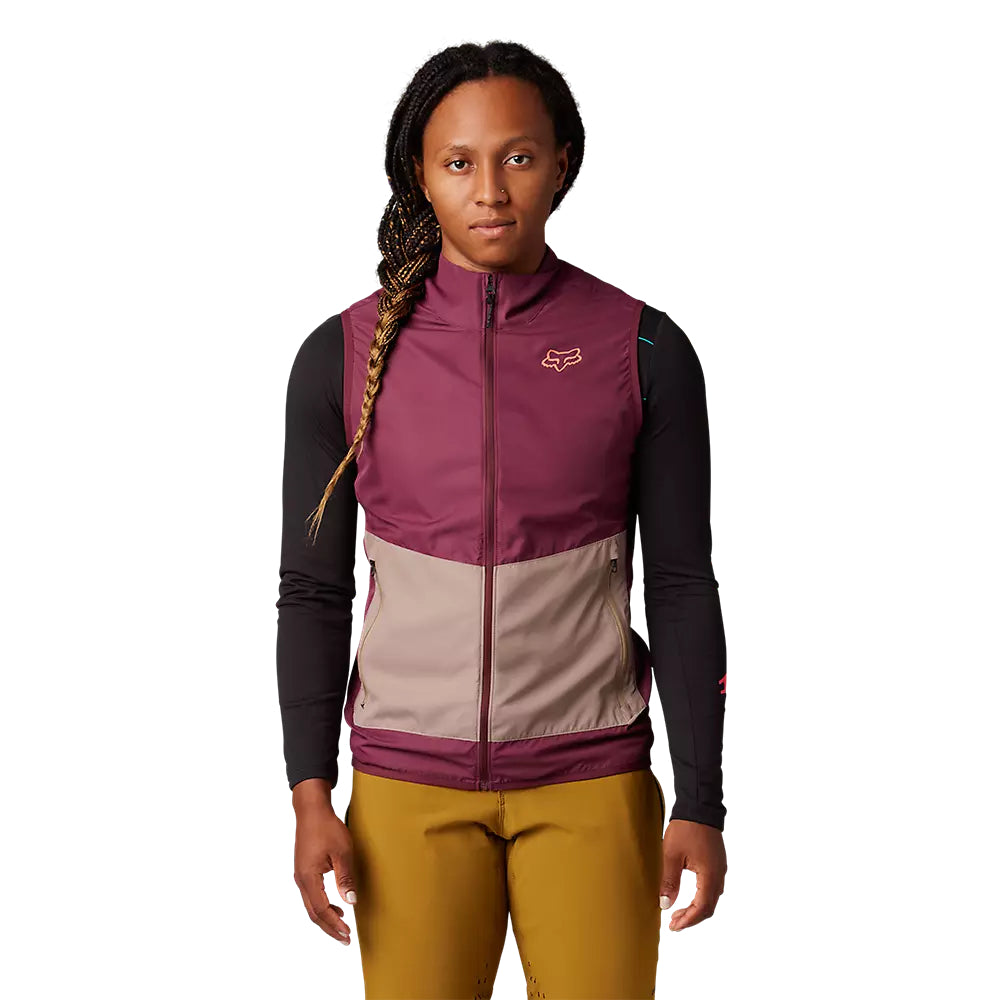 Chaqueta Bicicleta Ranger Wind Sin Mangas Burdeo Fox - Rideshop