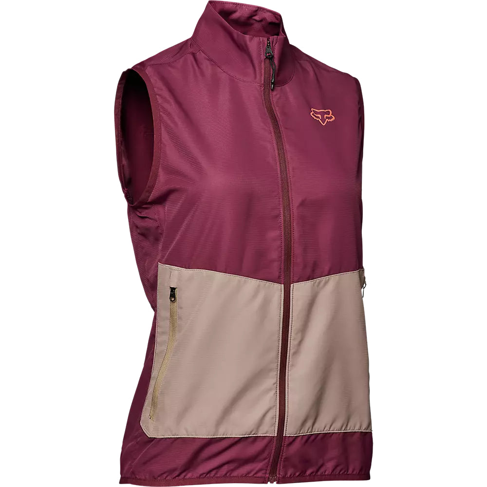 Chaqueta Bicicleta Ranger Wind Sin Mangas Burdeo Fox - Rideshop