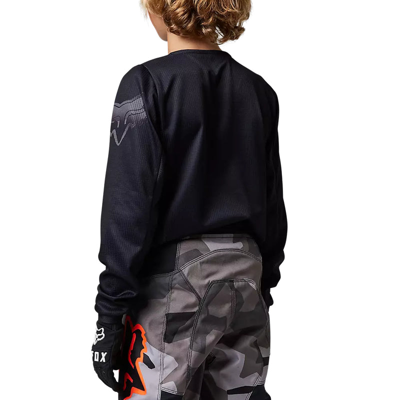 Polera Moto Niño 180 Blackout Negro Fox - Rideshop