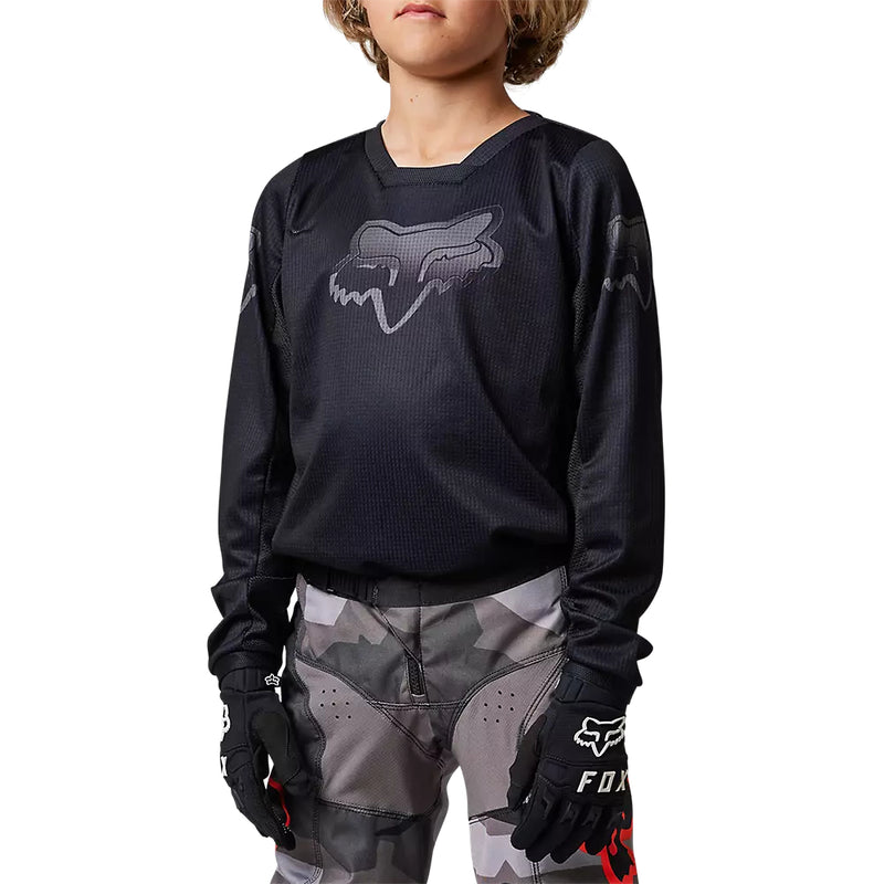 Polera Moto Niño 180 Blackout Negro Fox - Rideshop