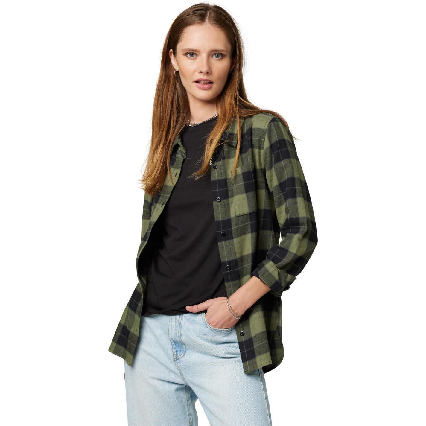 Camisa Lifestyle Mujer Pines Verde Fox - Rideshop