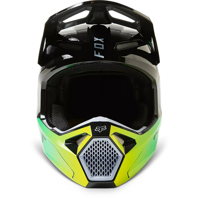 Casco Moto V1 Dpth Negro/Verde Fox