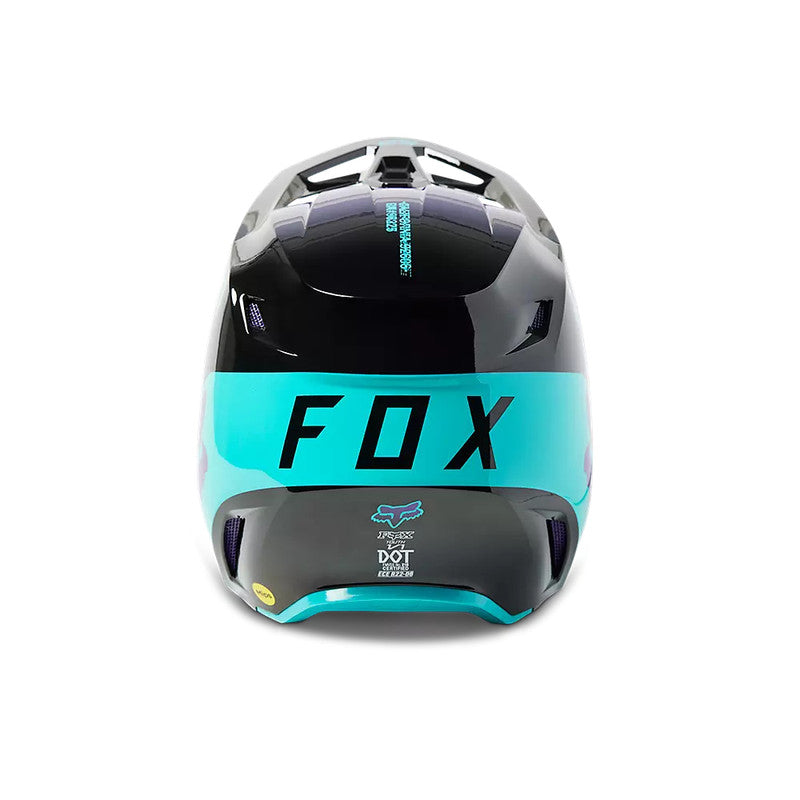 Casco Moto Niño V1 Toxsyk Negro/Celeste Fox - Rideshop