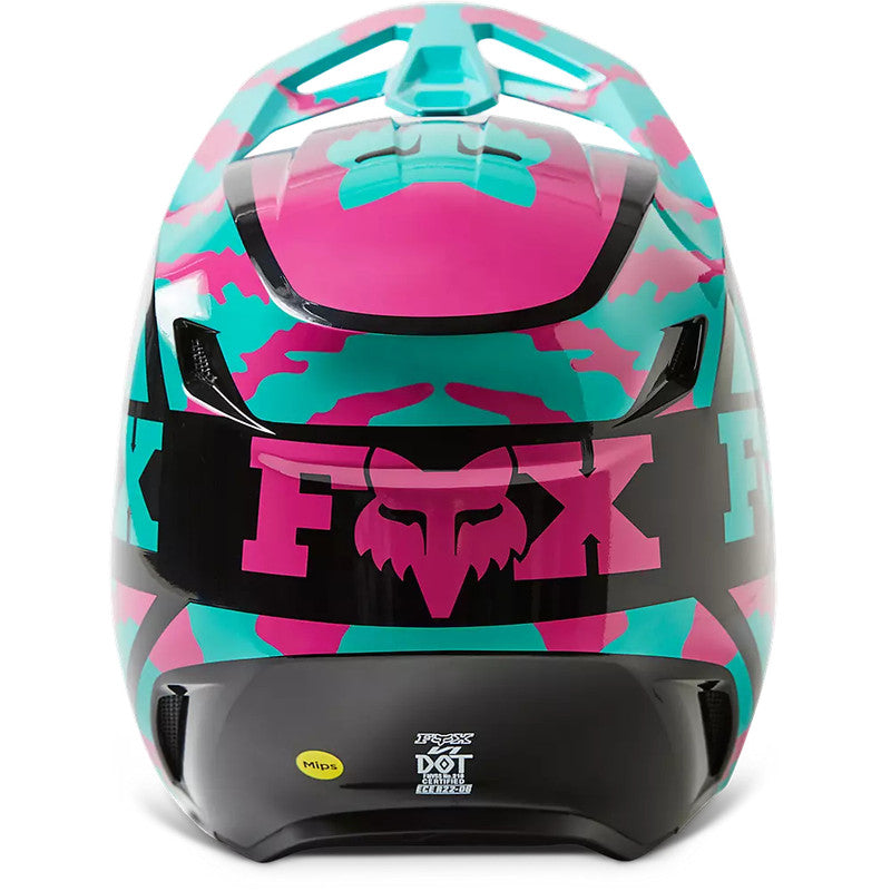 Casco Moto V1 Nuklr Celeste/Naranjo Fox - Rideshop