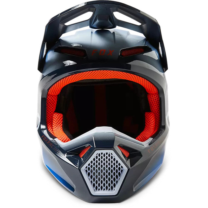 Casco Moto V1 Toxsyk Azul/Naranjo Fox - Rideshop