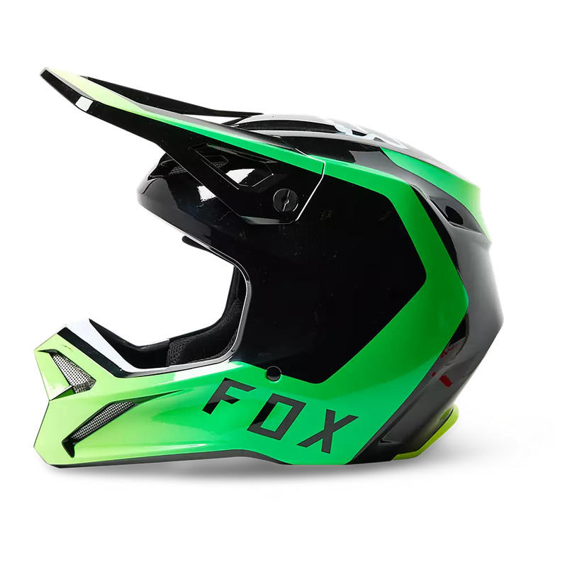 Casco Moto V1 Dpth Negro/Verde Fox