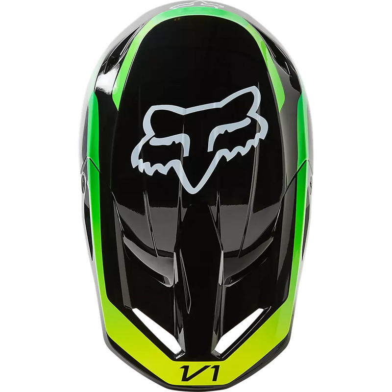 Casco Moto V1 Dpth Negro/Verde Fox
