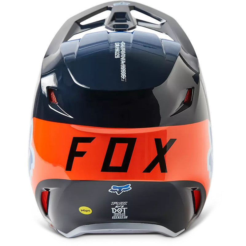 Casco Moto V1 Toxsyk Azul/Naranjo Fox - Rideshop