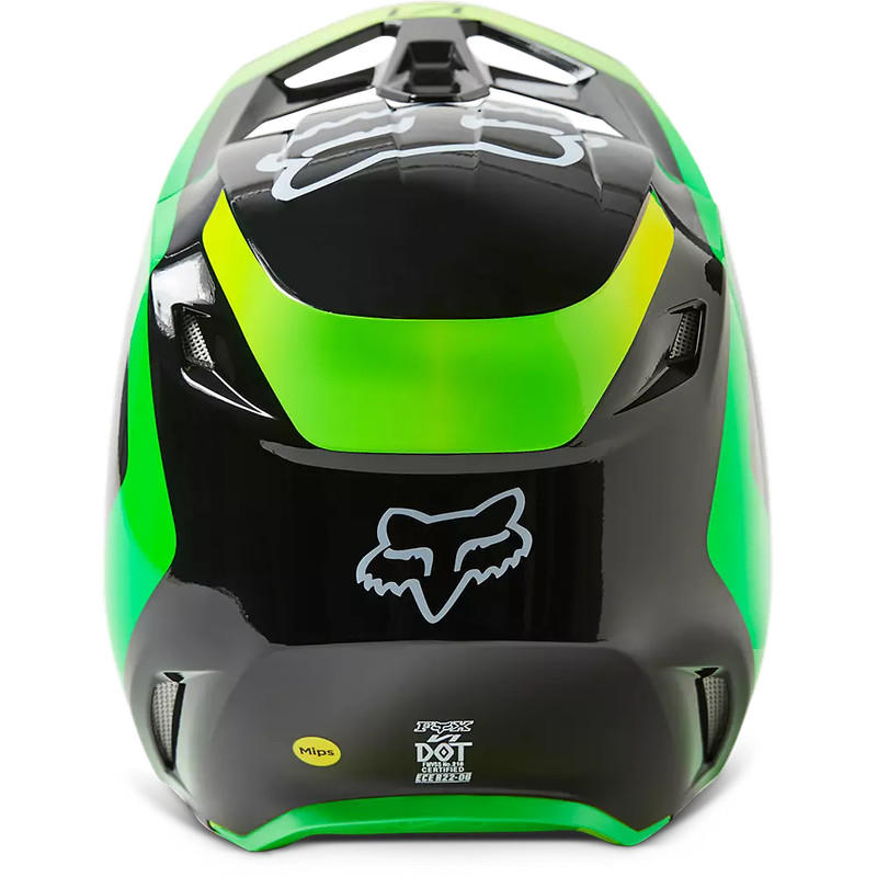 Casco Moto V1 Dpth Negro/Verde Fox