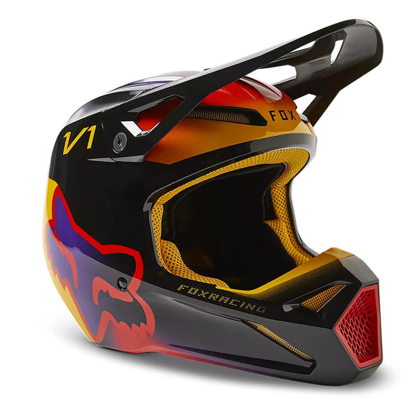 Casco Moto V1 Toxsyk Negro/Amarillo Fox - Rideshop