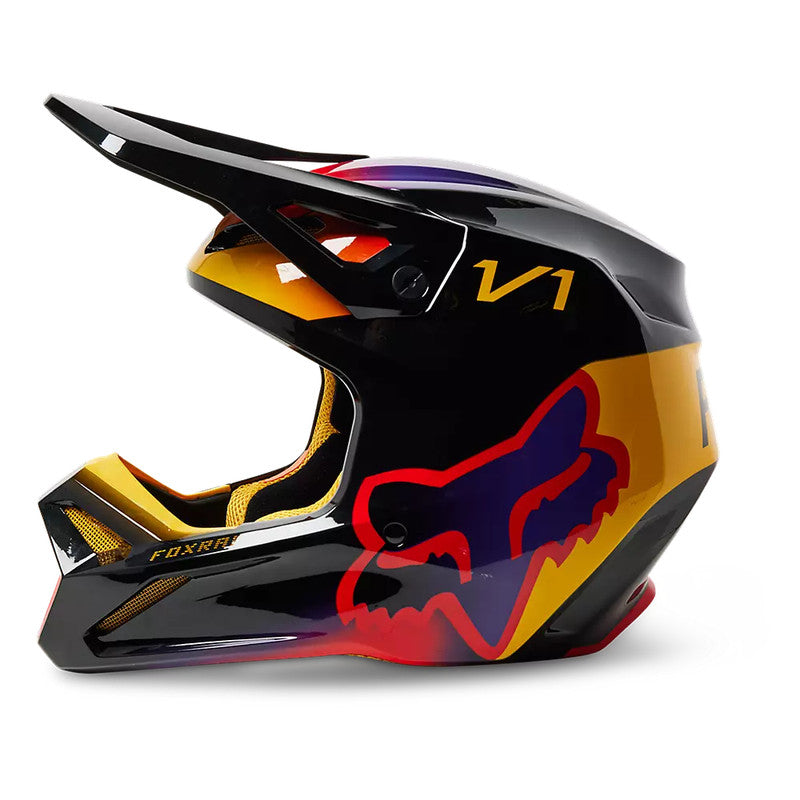 Casco Moto V1 Toxsyk Negro/Amarillo Fox - Rideshop