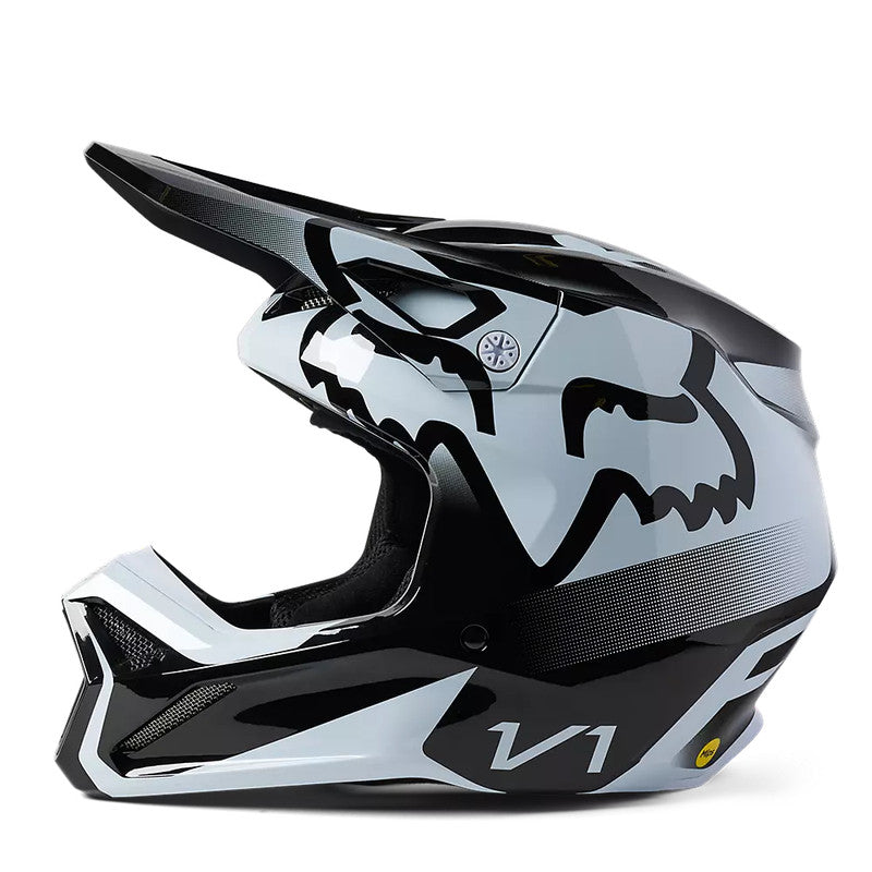 Casco Moto Niño V1 Leed Blanco/Negro Fox - Rideshop