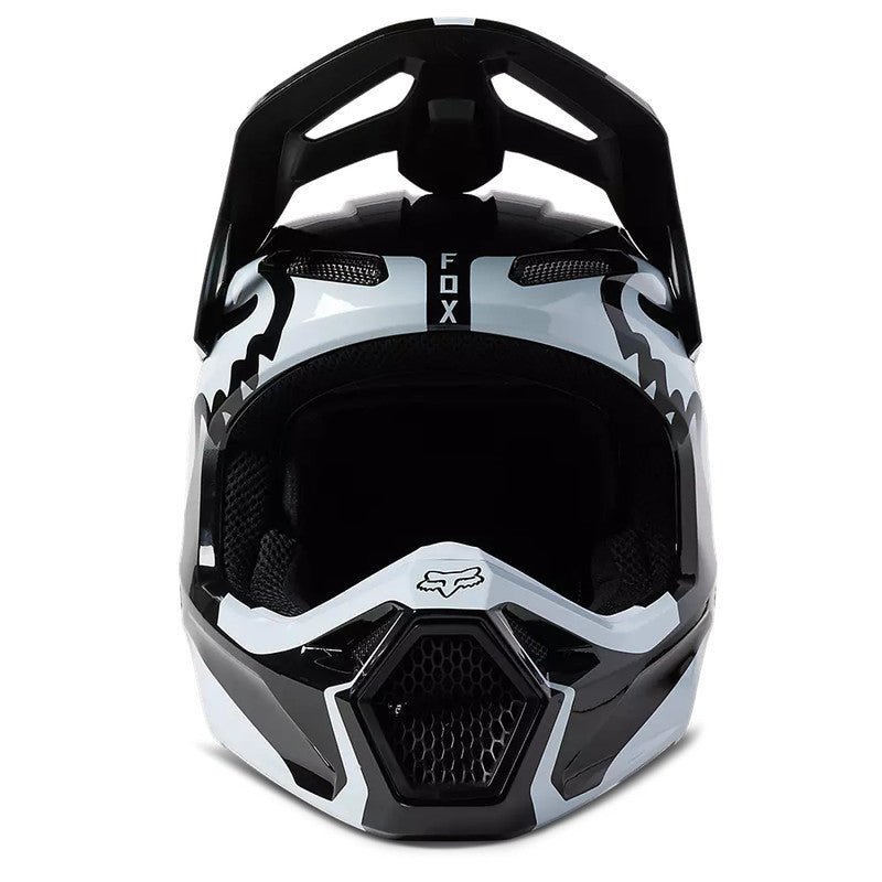 Casco Moto Niño V1 Leed Blanco/Negro Fox - Rideshop