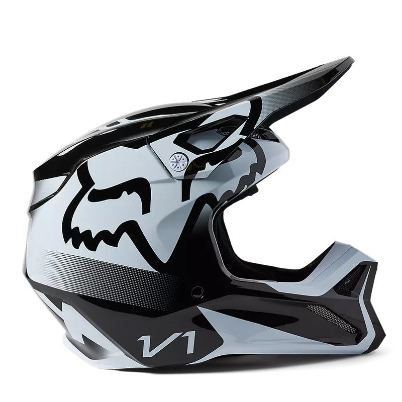 Casco Moto Niño V1 Leed Blanco/Negro Fox - Rideshop