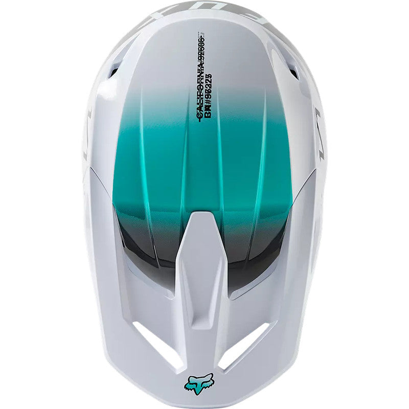 Casco Moto V1 Toxsyk Blanco/Celeste Fox - Rideshop