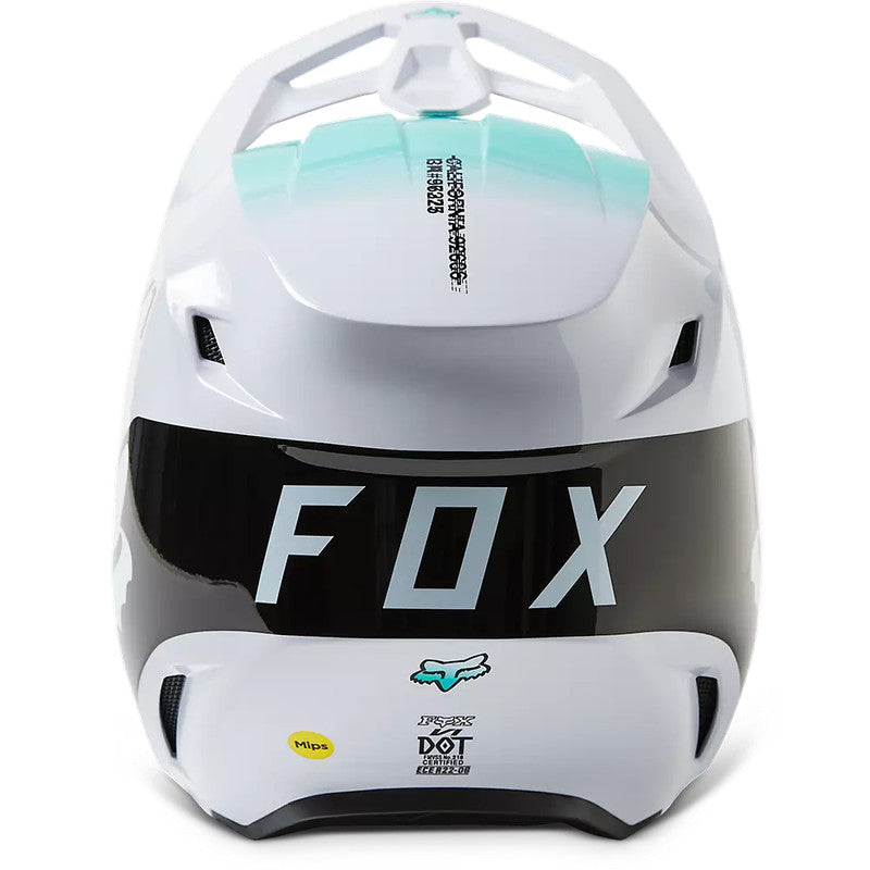 Casco Moto V1 Toxsyk Blanco/Celeste Fox - Rideshop