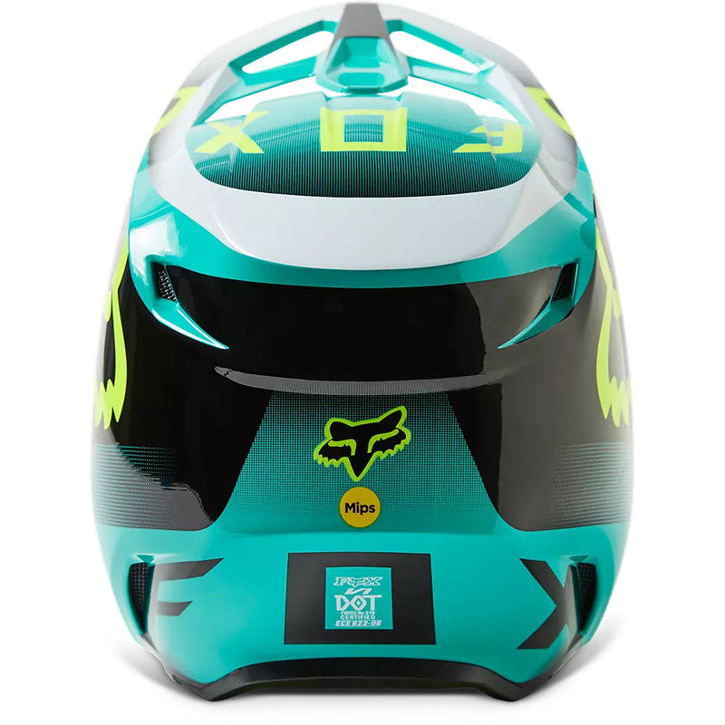 Casco Moto Niño V1 Leed Celeste Fox - Rideshop