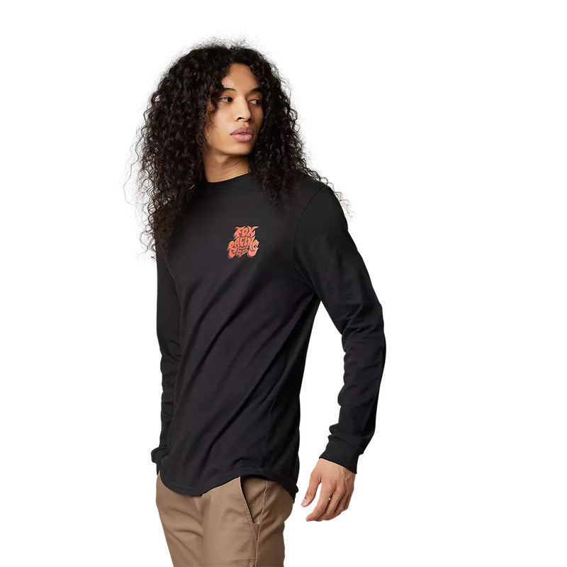 Polera Lifestyle Manga Larga Colel Negro Fox - Rideshop