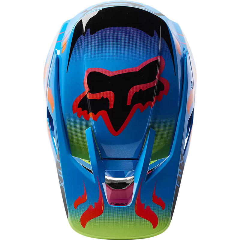 Casco Moto V3 RS Eyeris Celeste/Naranjo Fox