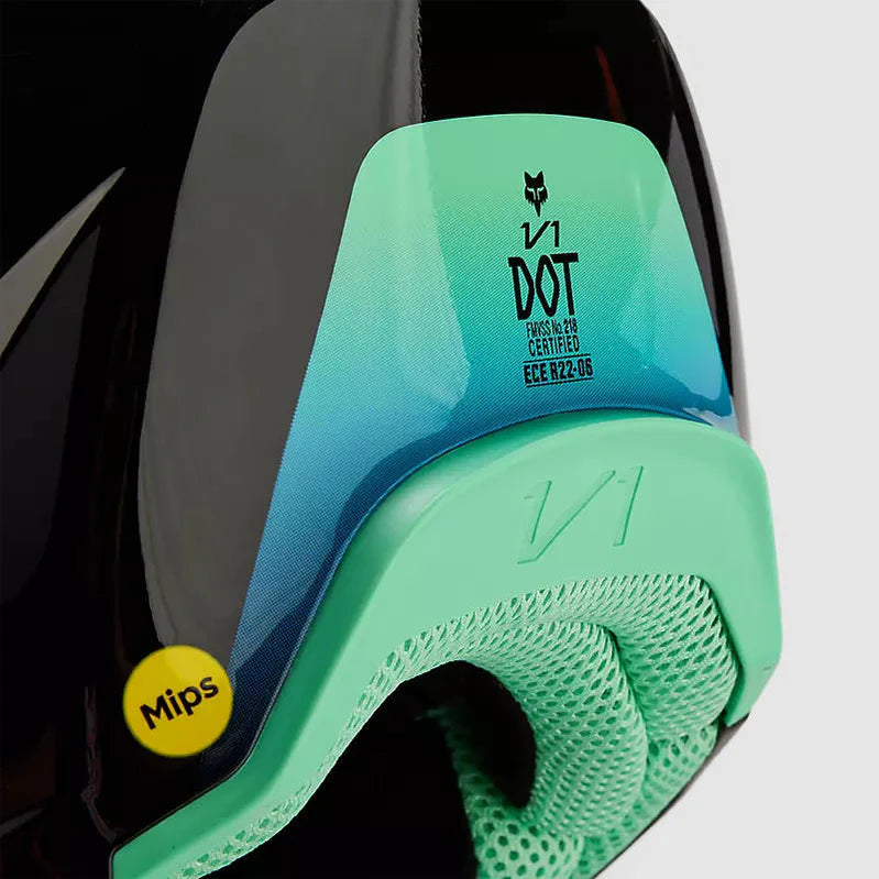 Casco Moto Fox Niño V1 Ballast Negro/Azul