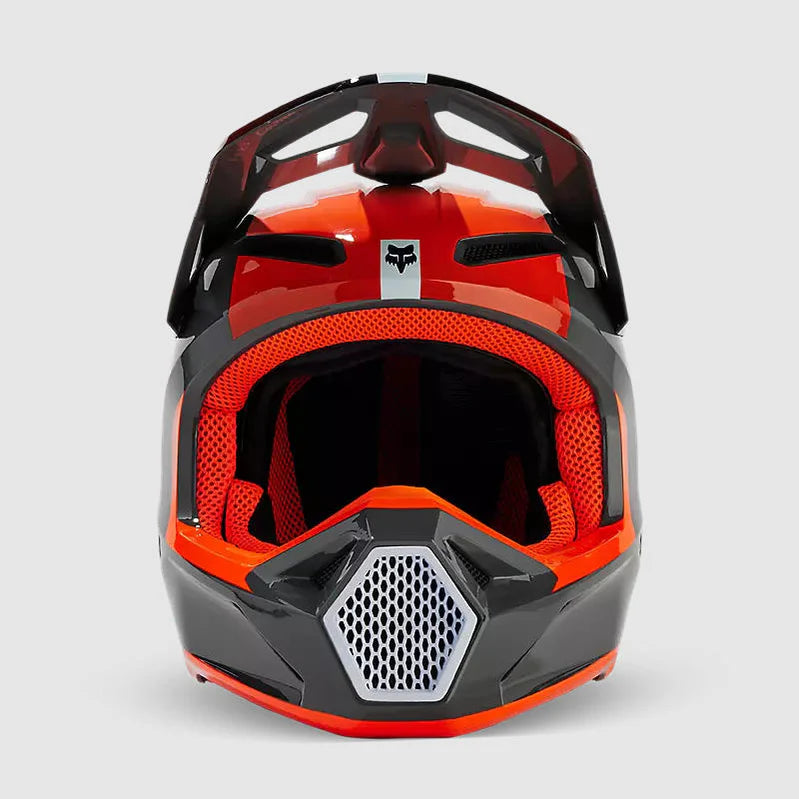 Casco Moto Fox V1 Ballast Gris/Naranjo