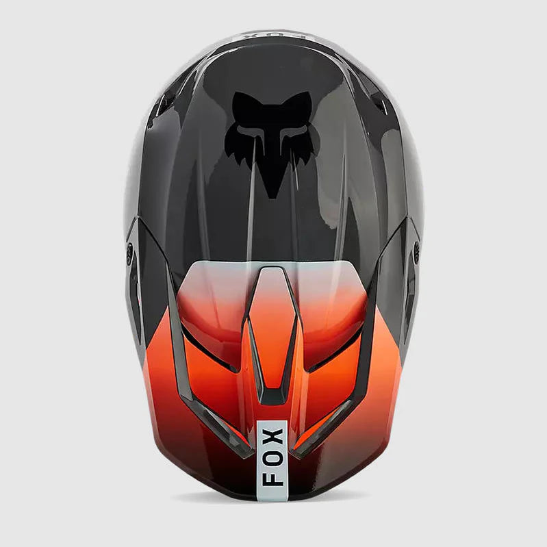 Casco Moto Fox Niño V1 Ballast Gris/Naranjo