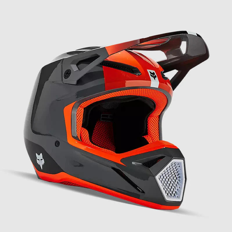 Casco Moto Fox Niño V1 Ballast Gris/Naranjo