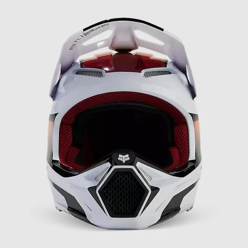Casco Moto Fox V1 Flora Blanco/Negro
